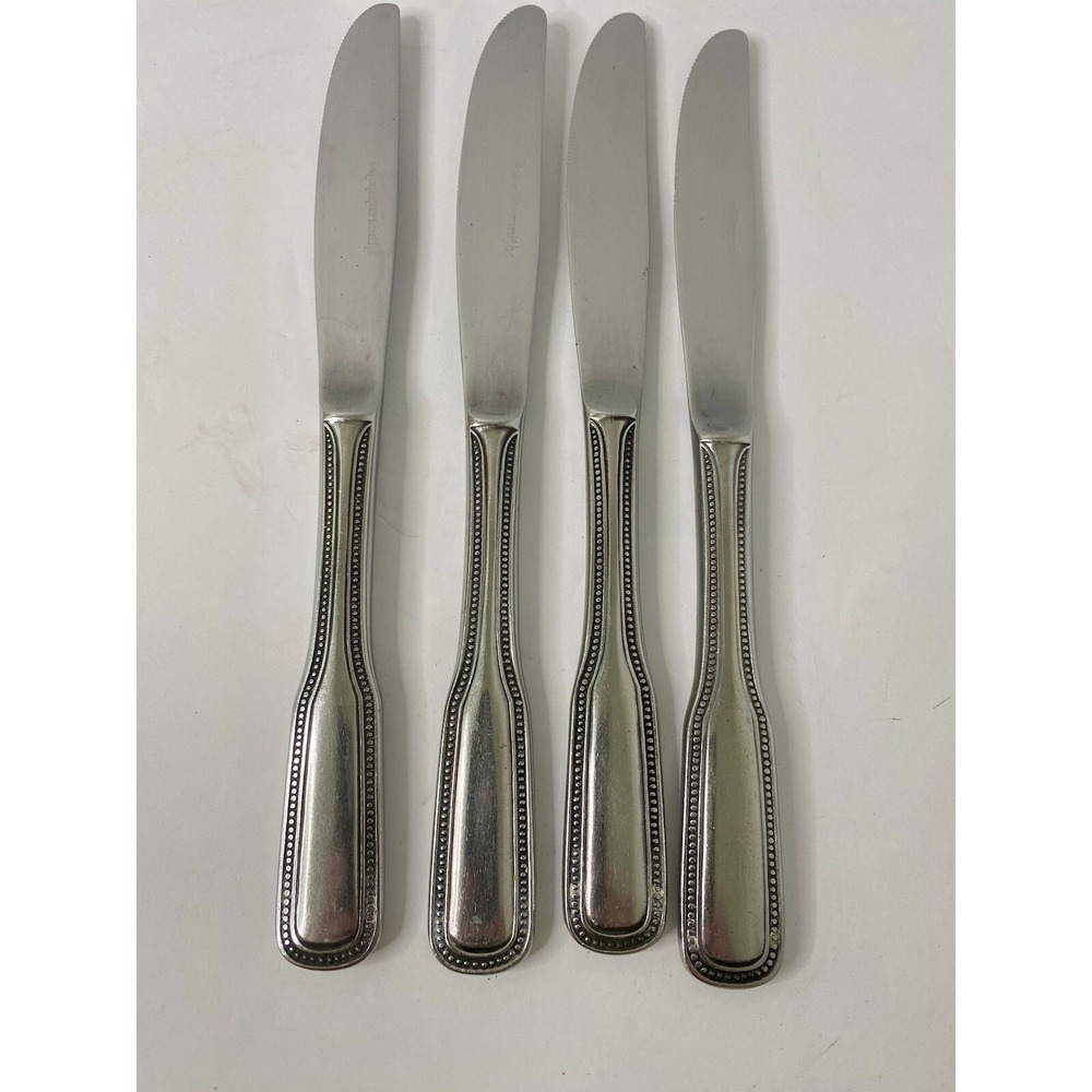 Salem Stainless Japan 1776 Set of 4 Dinner Knife Satin Beaded Edge